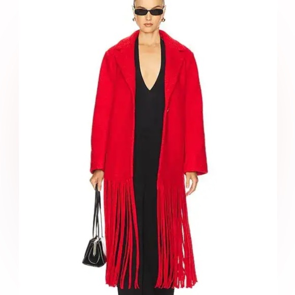 Simon Miller Jackets & Blazers - SIMONMILLER Red Vero Fringe Coat